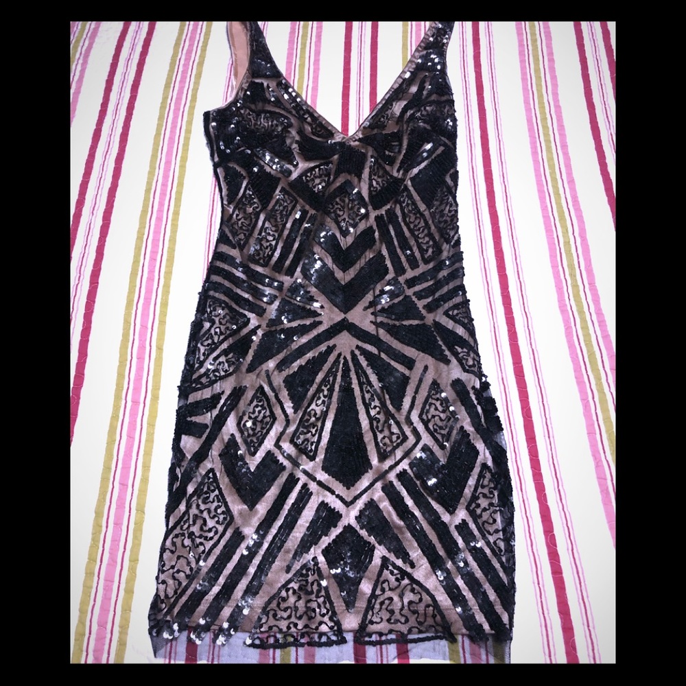BEBE beaded and sequin dress